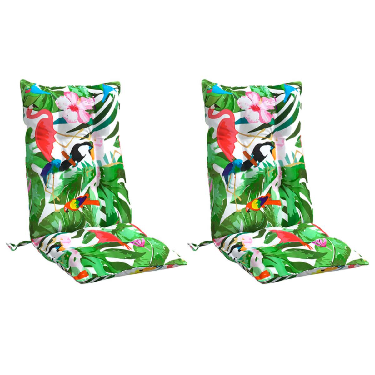 Cojines de silla con respaldo alto 2 uds tela Oxford multicolor
