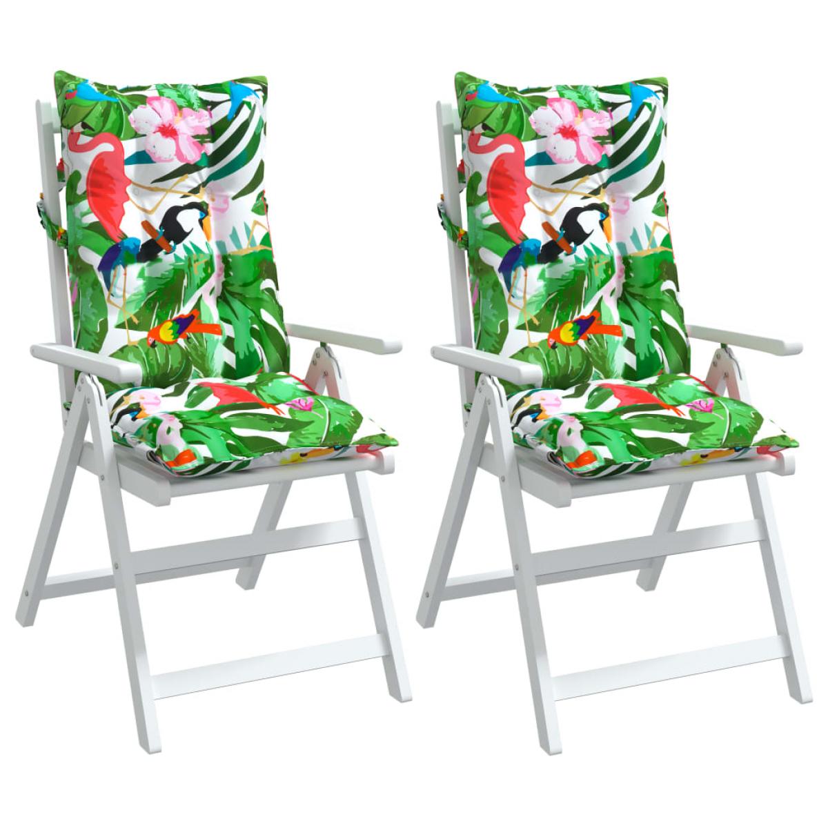 Cojines de silla con respaldo alto 2 uds tela Oxford multicolor