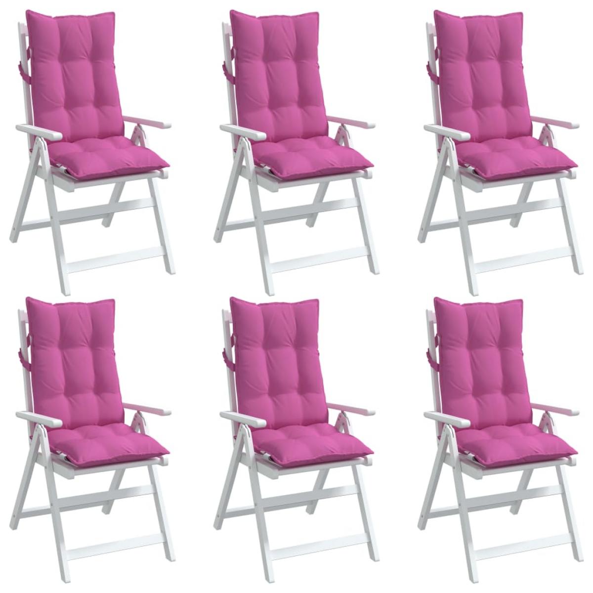 Cojines para silla con respaldo alto 6 uds tela Oxford rosa
