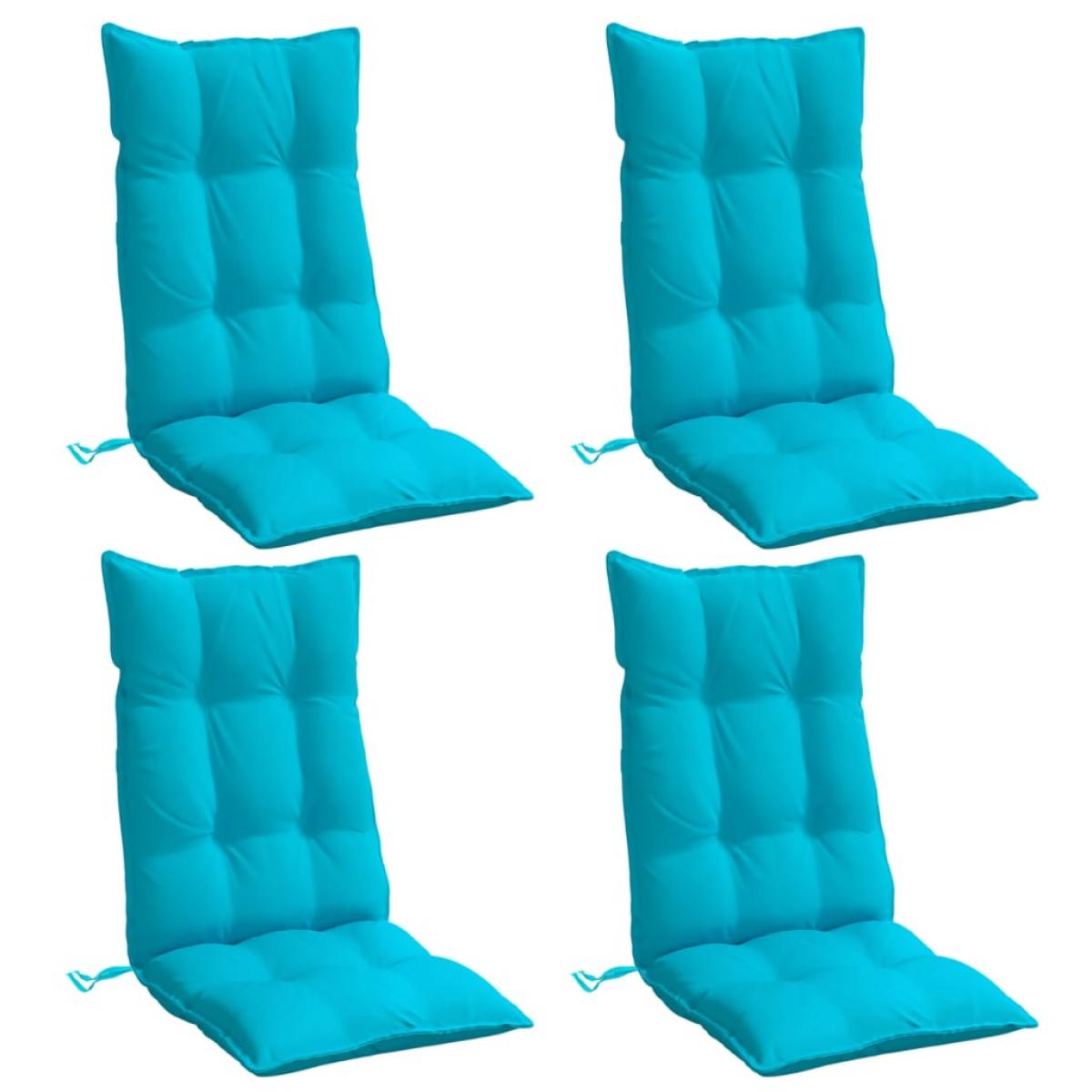 Cojines para silla con respaldo alto 4 uds tela Oxford turquesa