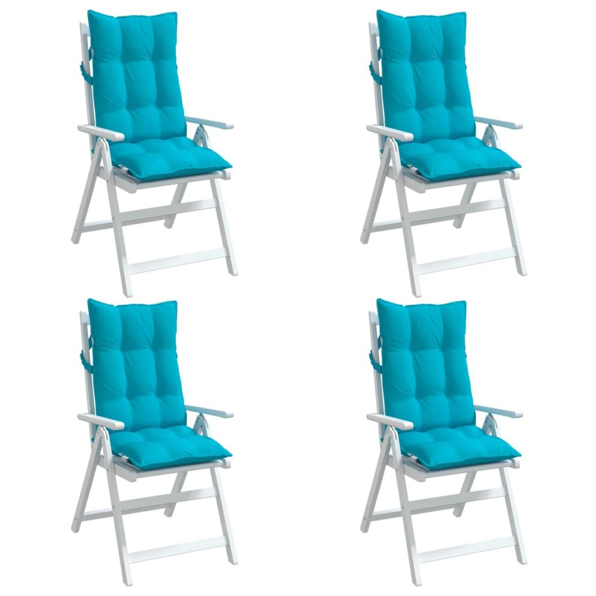 Cojines para silla con respaldo alto 4 uds tela Oxford turquesa