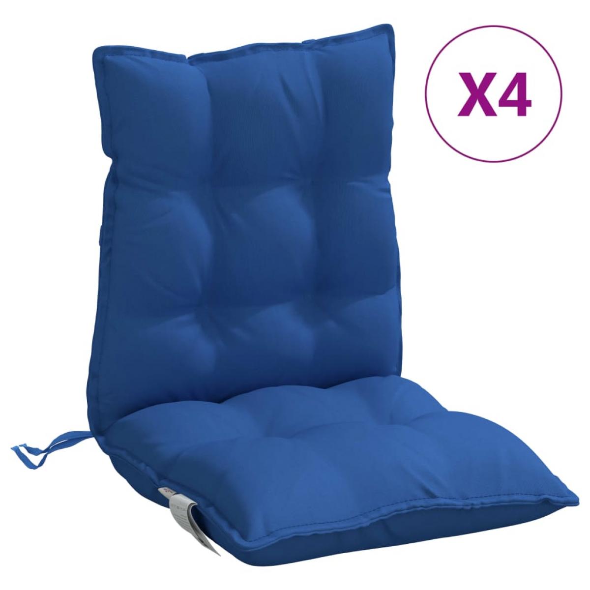 Cojines para silla respaldo bajo 4 uds tela Oxford azul real