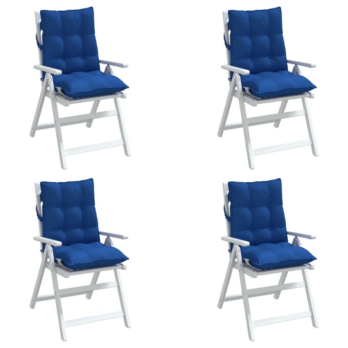 Cojines para silla respaldo bajo 4 uds tela Oxford azul real