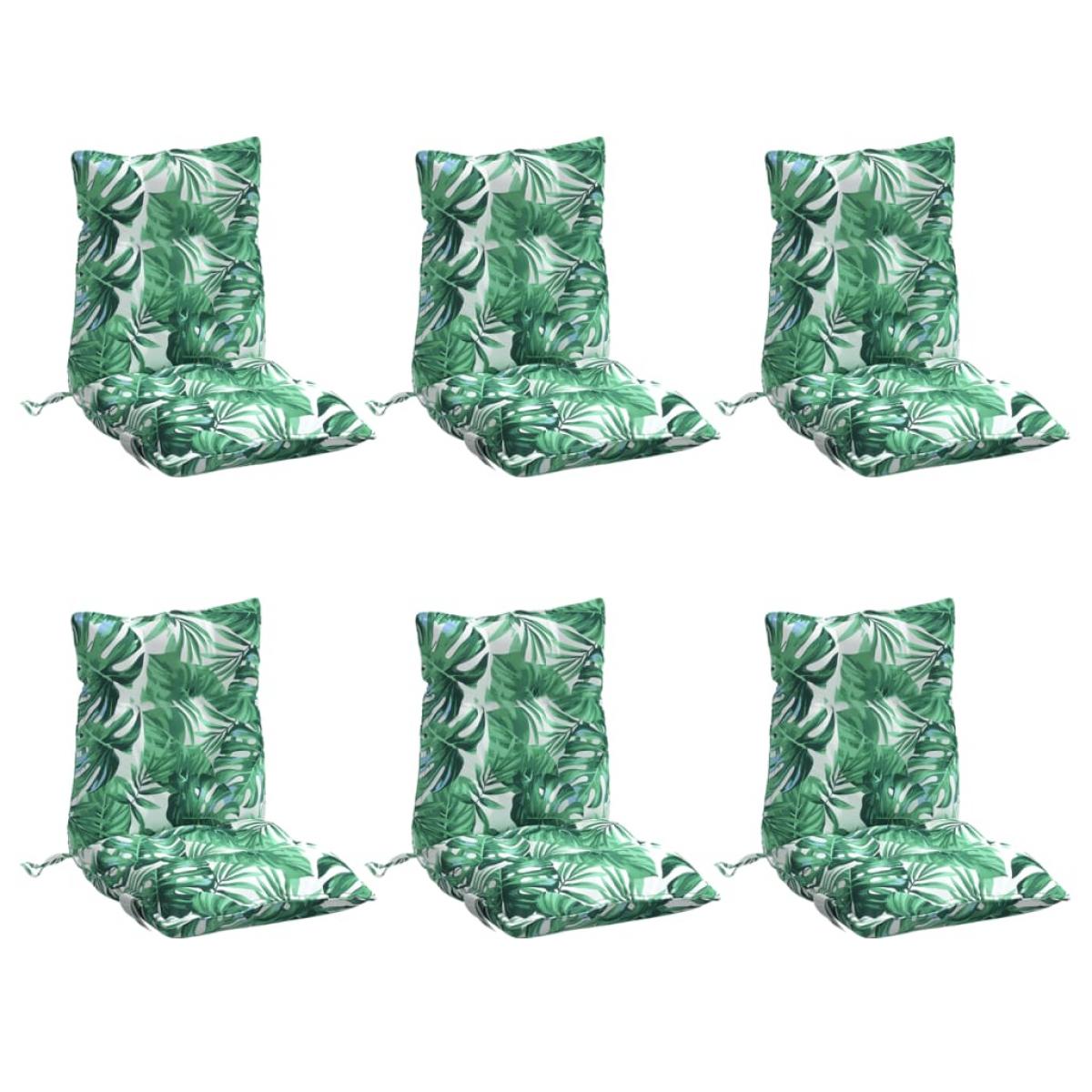 Cojines para silla respaldo bajo 6 uds tela estampado de hojas