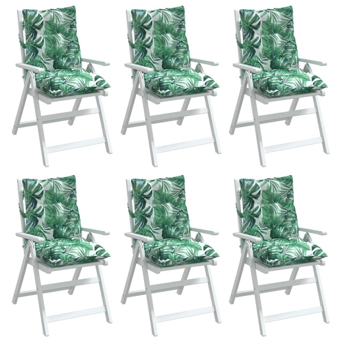 Cojines para silla respaldo bajo 6 uds tela estampado de hojas