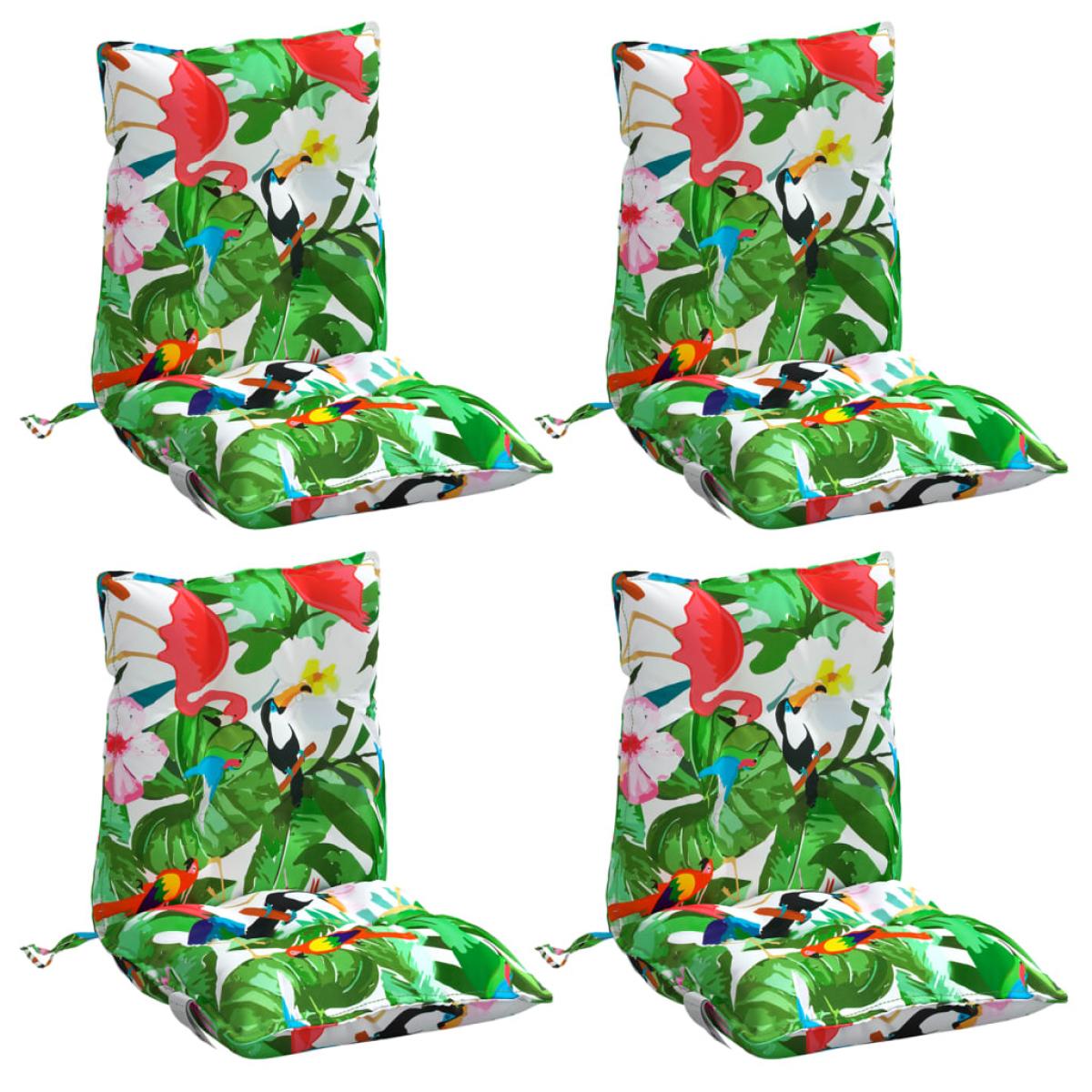 Cojines para silla respaldo bajo 4 uds tela Oxford multicolor