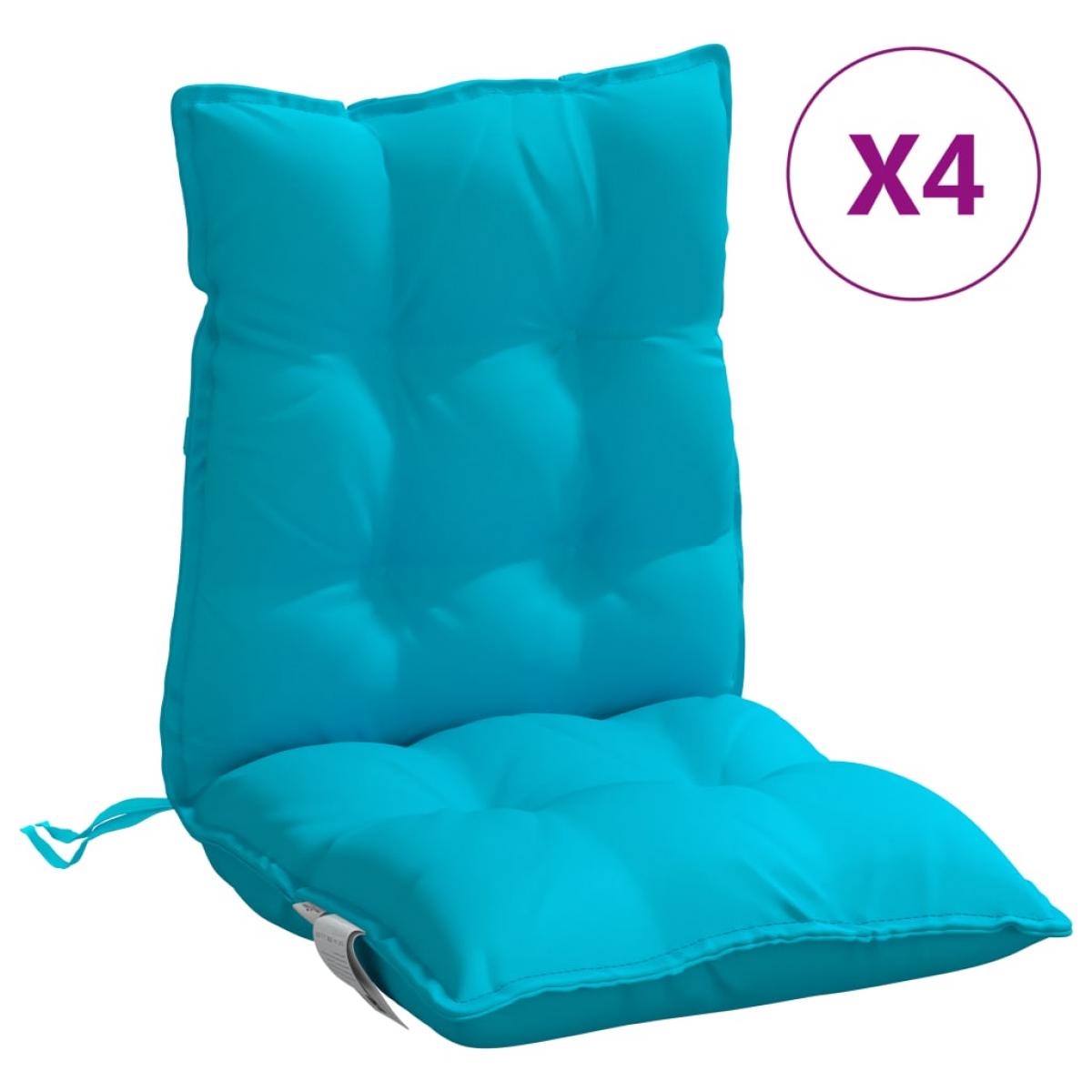 Cojines para silla con respaldo bajo 4 uds tela Oxford turquesa