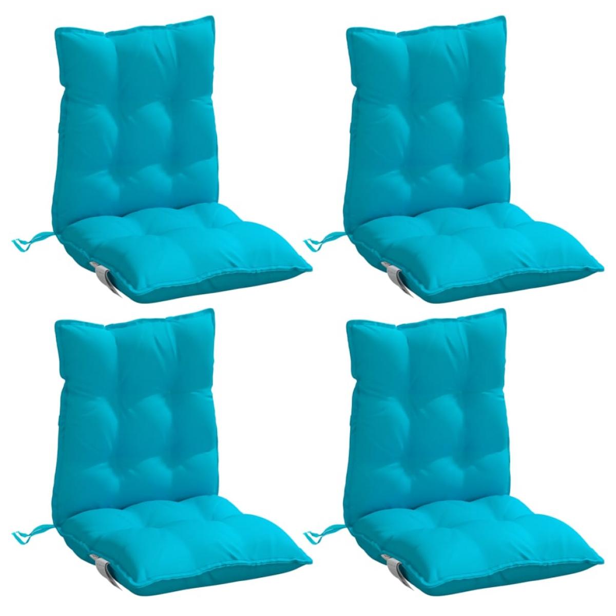 Cojines para silla con respaldo bajo 4 uds tela Oxford turquesa