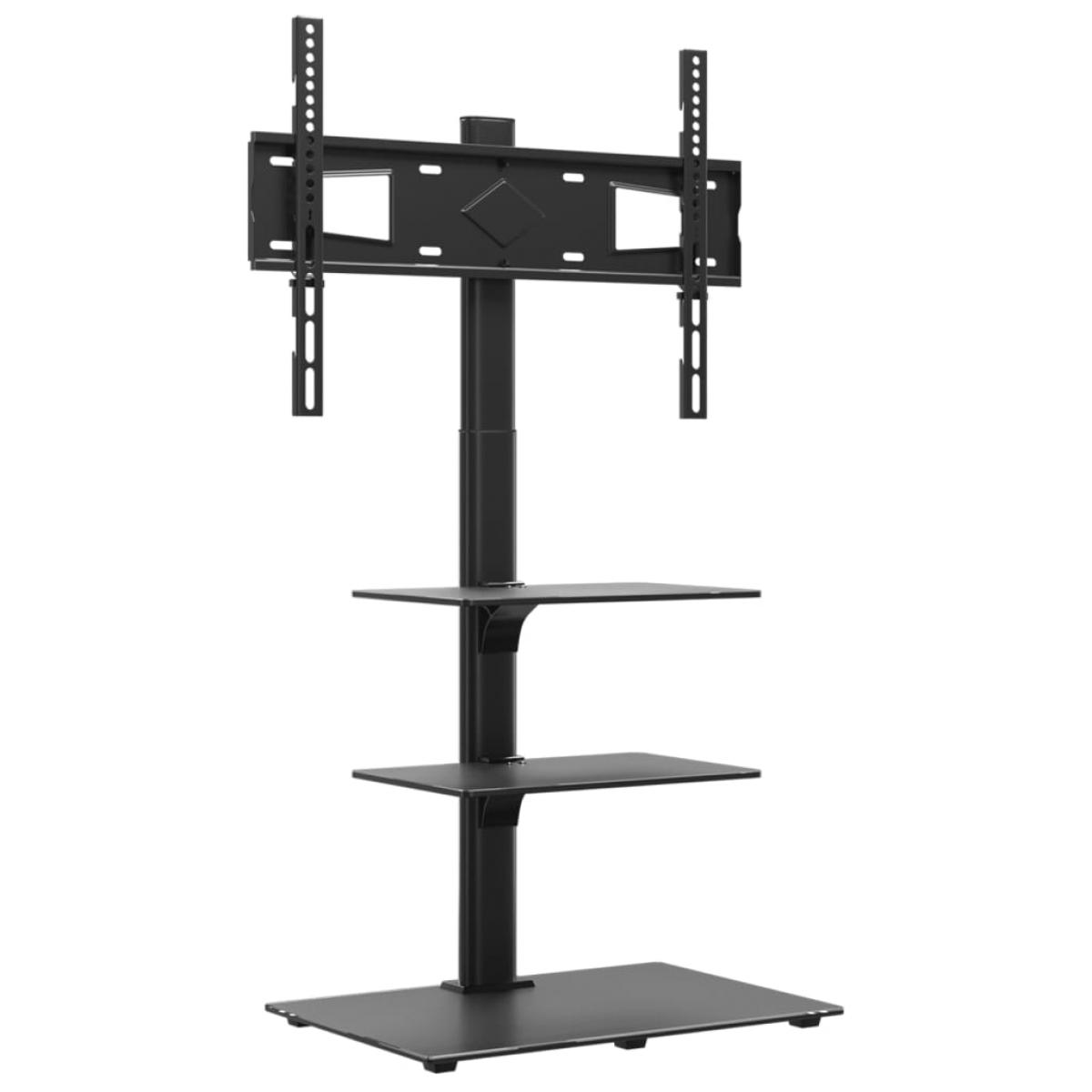 Mueble de TV de esquina 3 niveles para 32-65 pulgadas negro