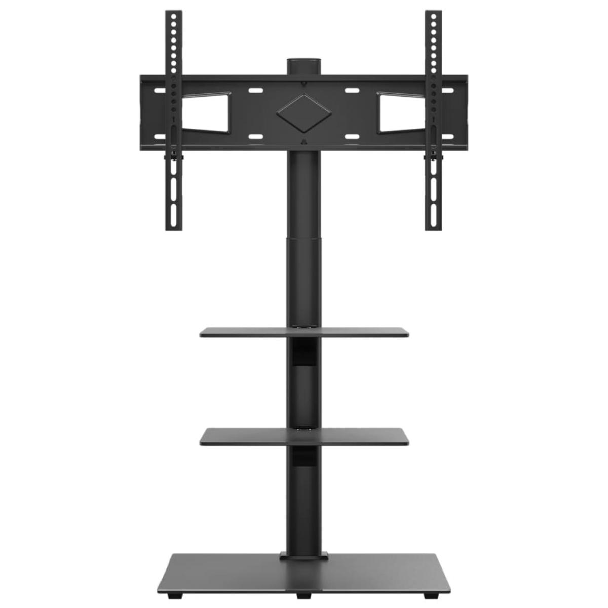 Mueble de TV de esquina 3 niveles para 32-65 pulgadas negro