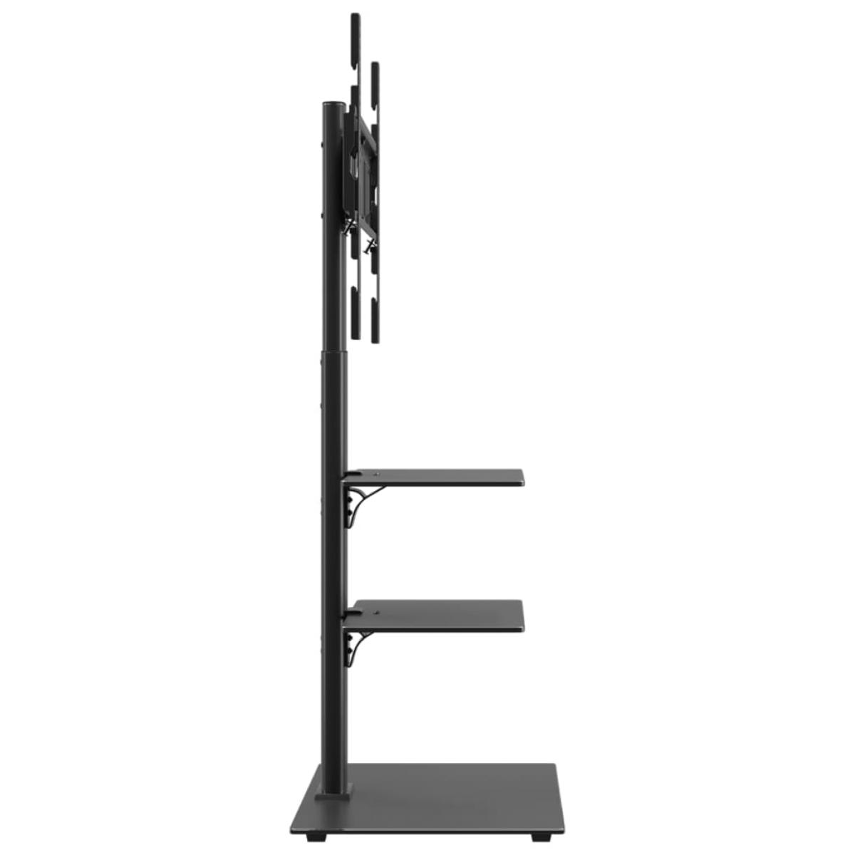 Mueble de TV de esquina 3 niveles para 32-65 pulgadas negro