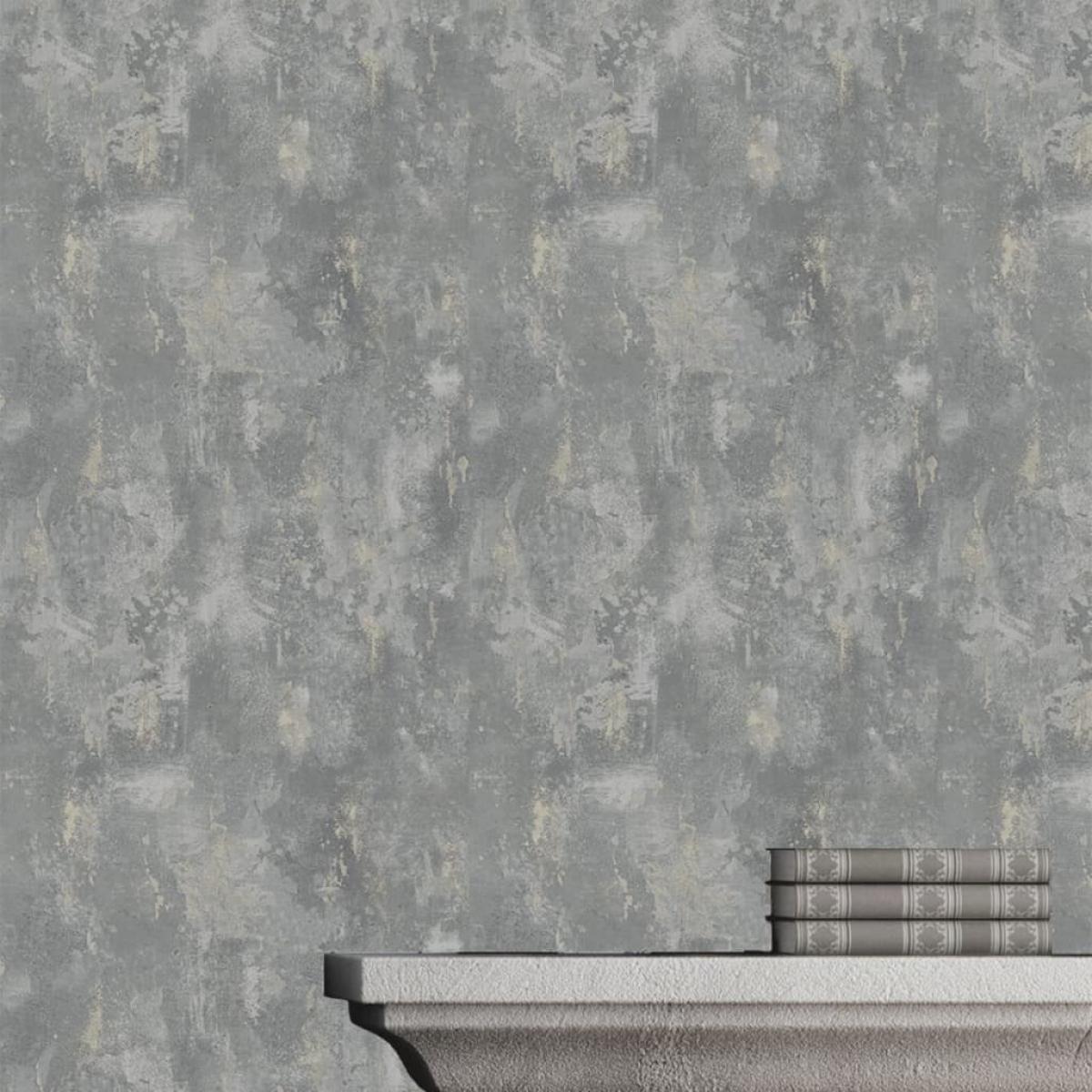 DUTCH WALLCOVERINGS Papel de pared pintado hormigón gris TP1008