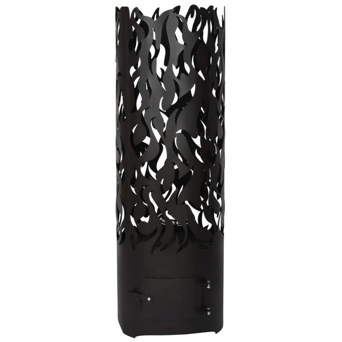 Esschert Design Brasero Flames de acero al carbono negro FF408