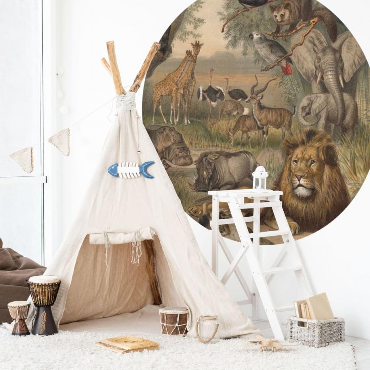 WallArt Círculo de papel pintado Animals of Africa 190 cm