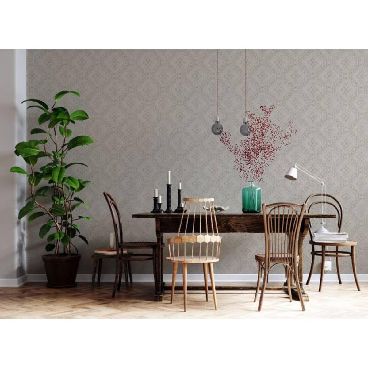 Topchic Papel de pared Tone On Tone Diamonds beige metálico