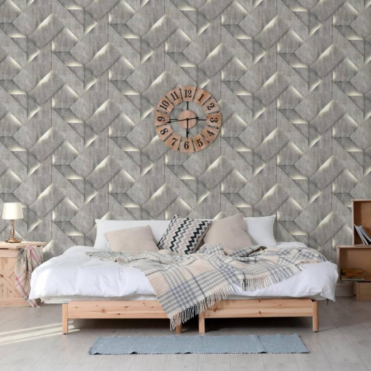 DUTCH WALLCOVERINGS Papel pintado Onyx gris oscuro