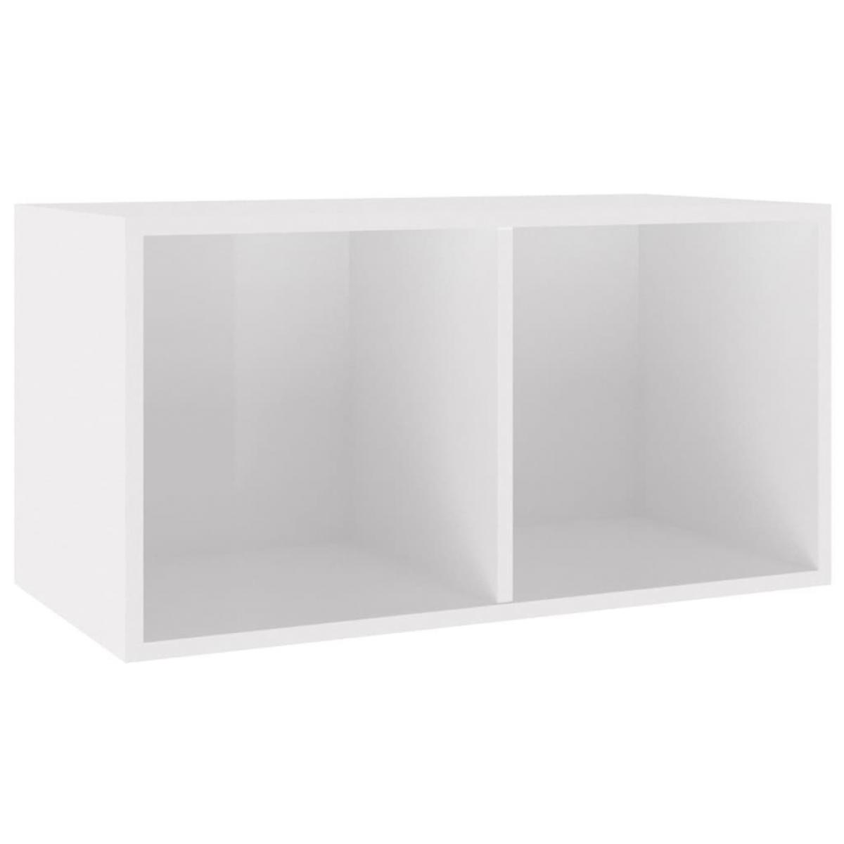 Caja para discos vinilo madera contrachapada blanco 71x34x36cm