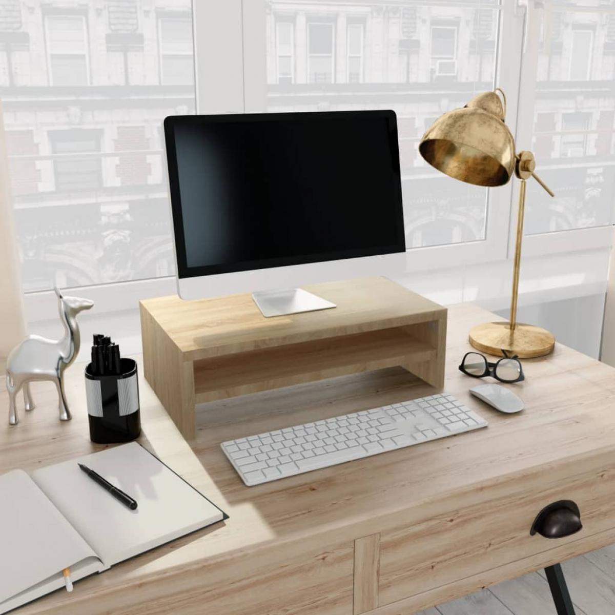 Soporte de monitor madera contrachapada roble sonoma 42x24x13cm