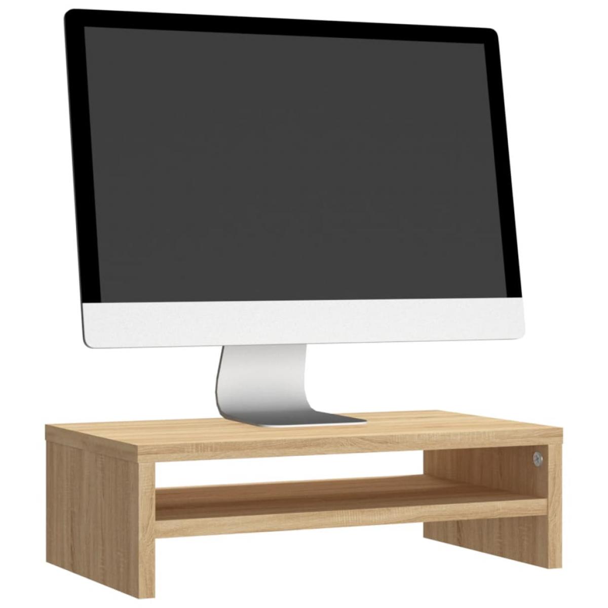 Soporte de monitor madera contrachapada roble sonoma 42x24x13cm