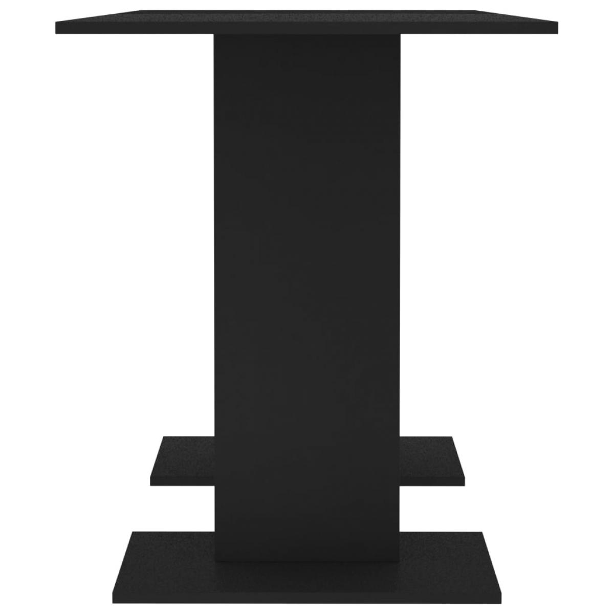 Mesa de comedor de madera contrachapada negro 110x60x75 cm