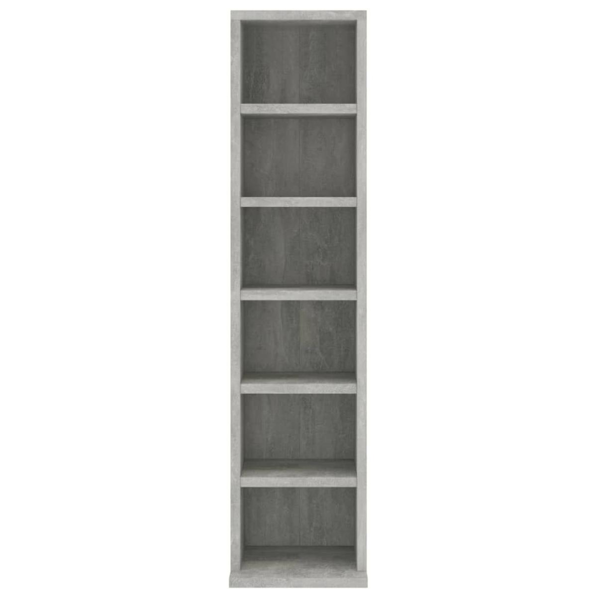 Estantería de CDs madera contrachapada gris hormigón 21x20x88cm