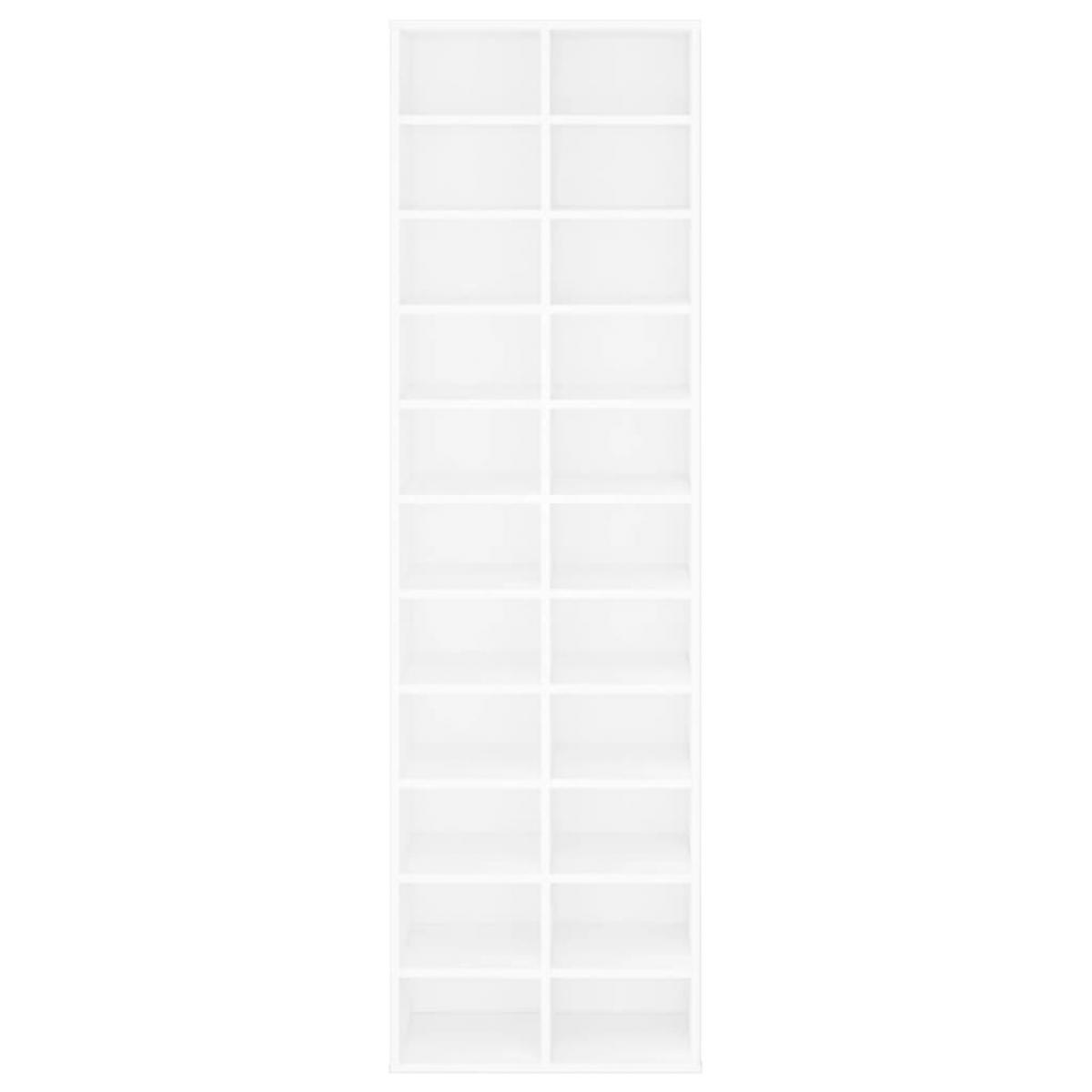 Mueble zapatero de madera contrachapada blanco 54x34x183 cm