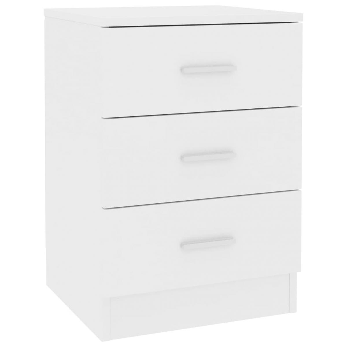 Mesitas de noche 2 uds madera contrachapada blanco 38x35x56 cm