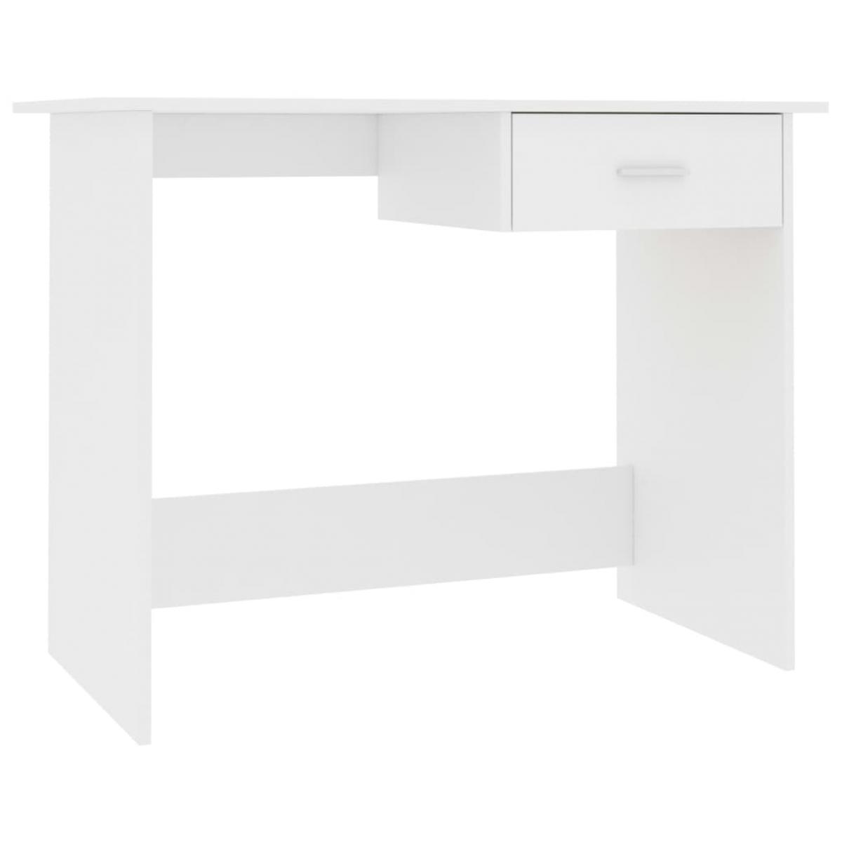 Escritorio de madera contrachapada blanco 100x50x76 cm