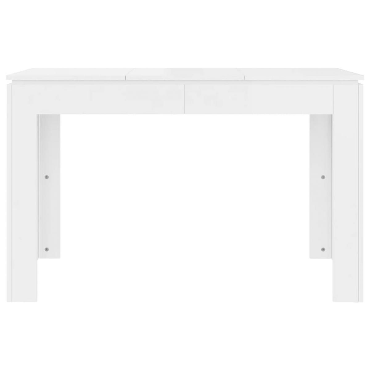 Mesa de comedor madera de ingeniería blanco brillo 120x60x76 cm