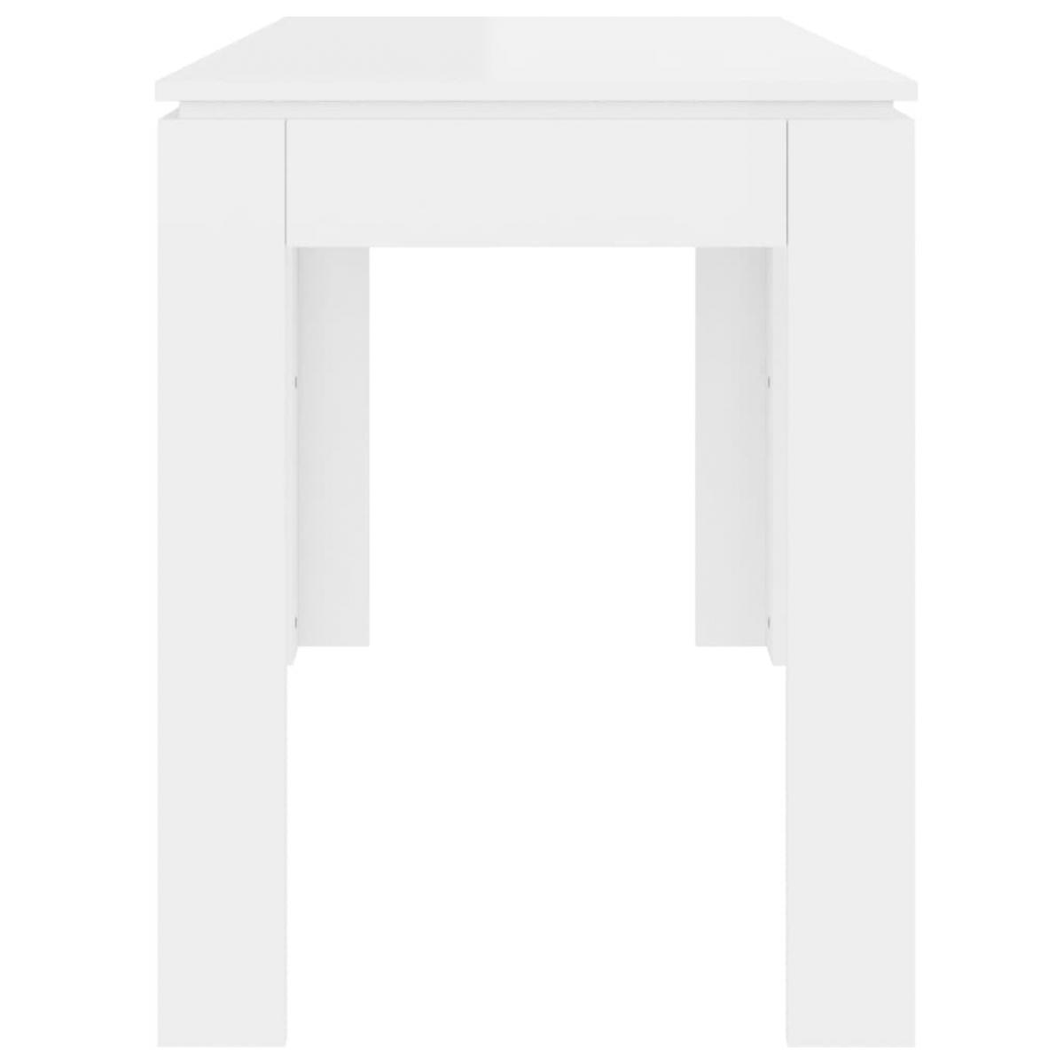 Mesa de comedor madera de ingeniería blanco brillo 120x60x76 cm