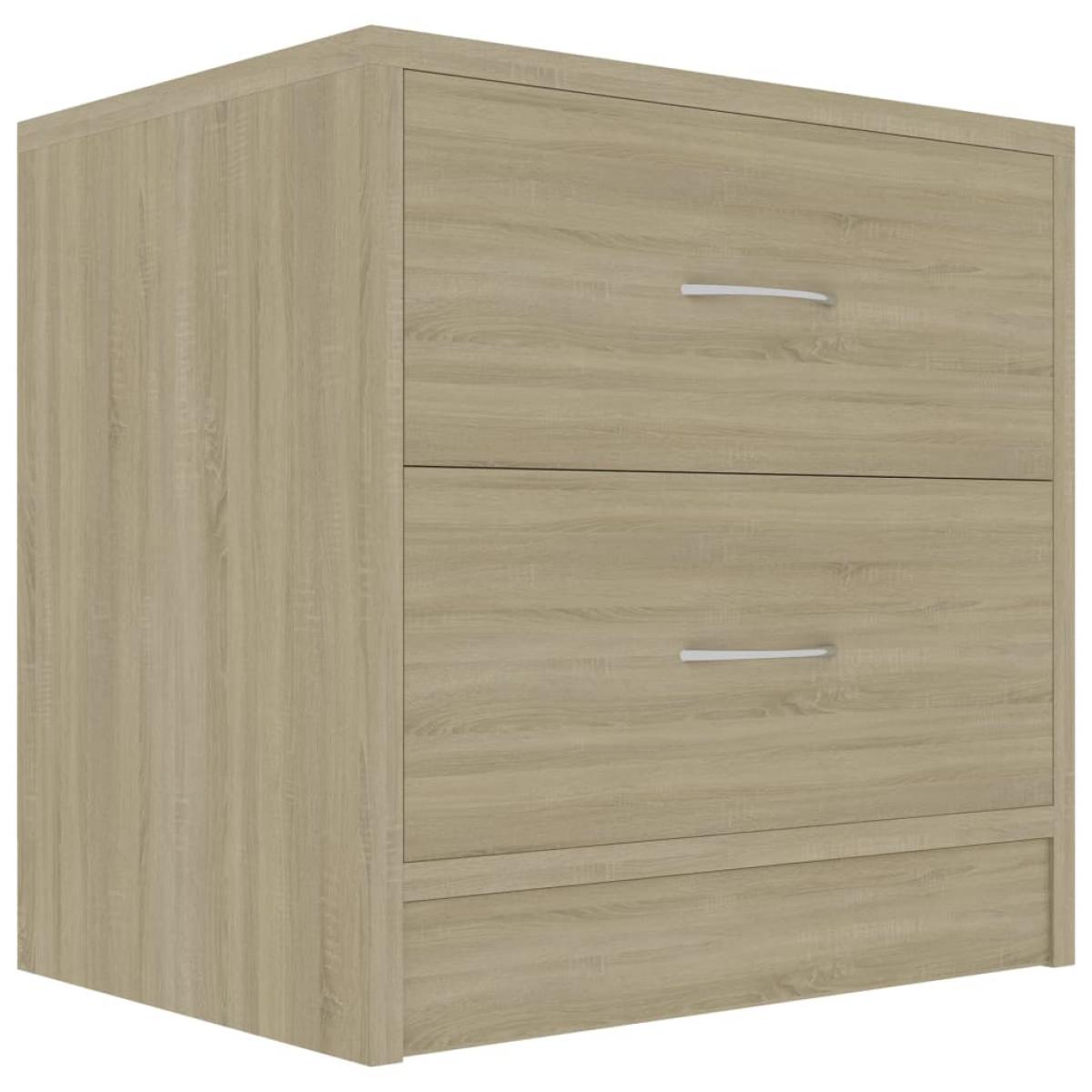 Mesita de noche madera contrachapada color roble 40x30x40 cm
