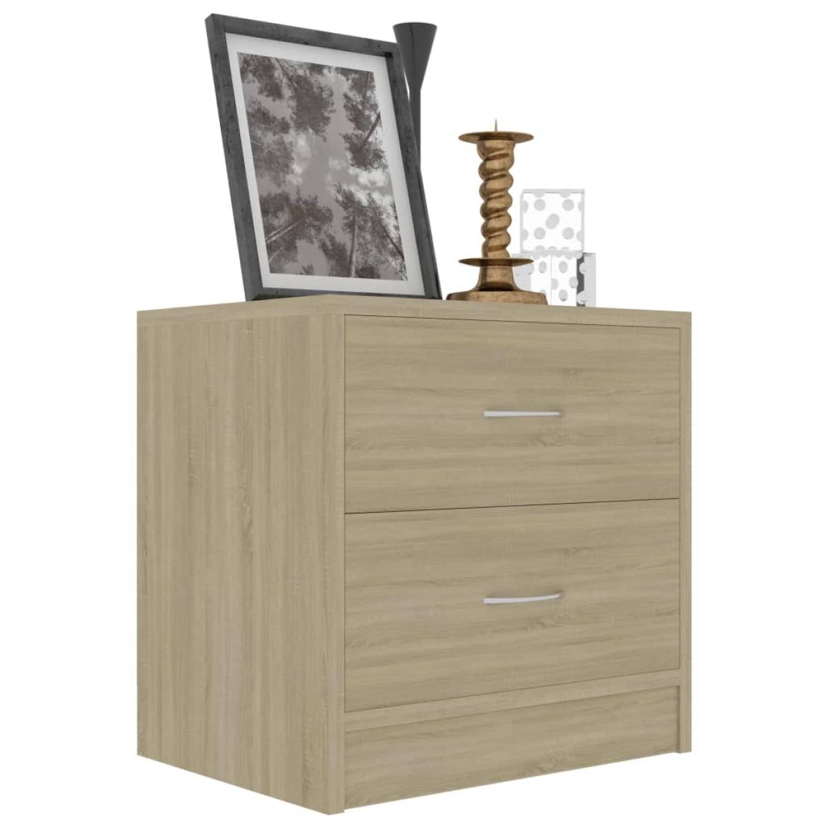 Mesita de noche madera contrachapada color roble 40x30x40 cm