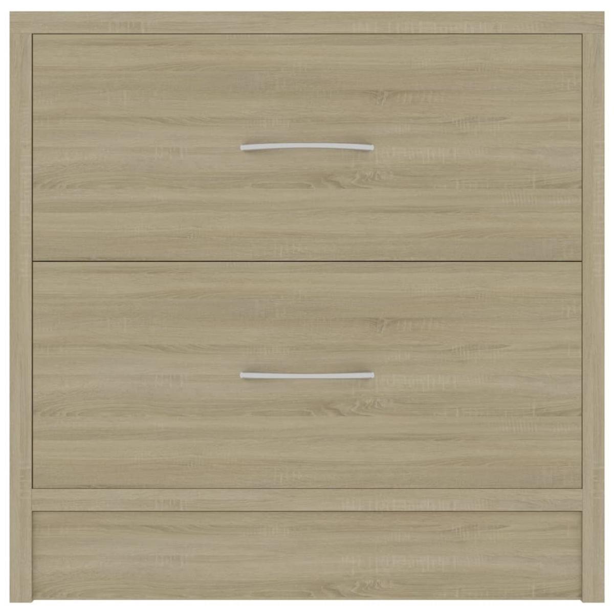 Mesita de noche madera contrachapada color roble 40x30x40 cm