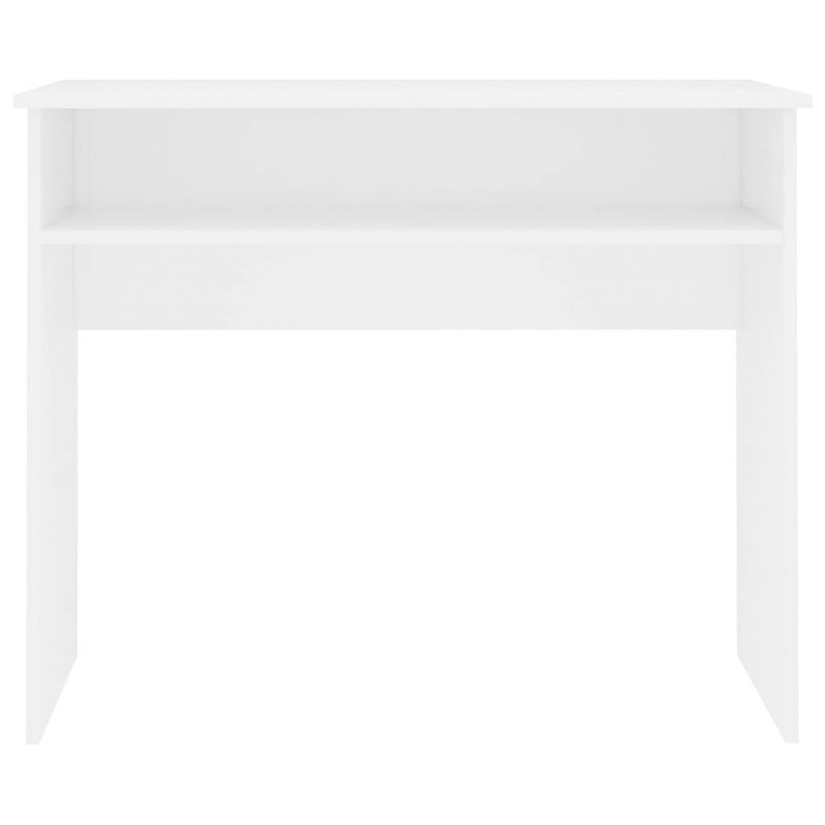 Escritorio de madera contrachapada blanco 90x50x74 cm