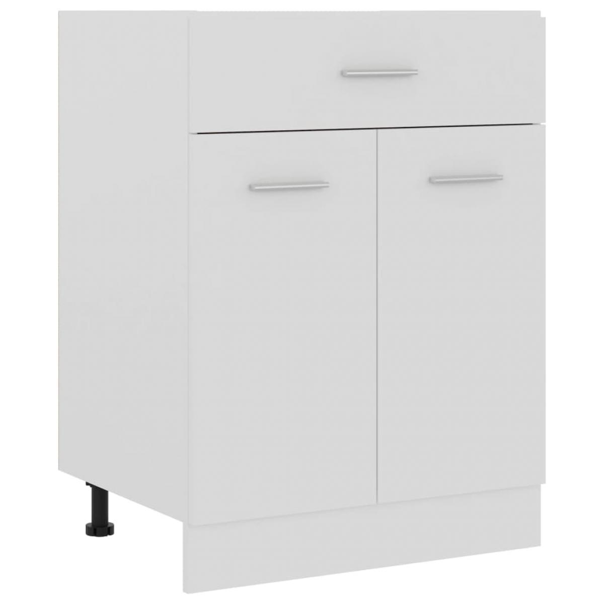 Armario inferior cajón cocina contrachapada blanco 60x46x81,5cm