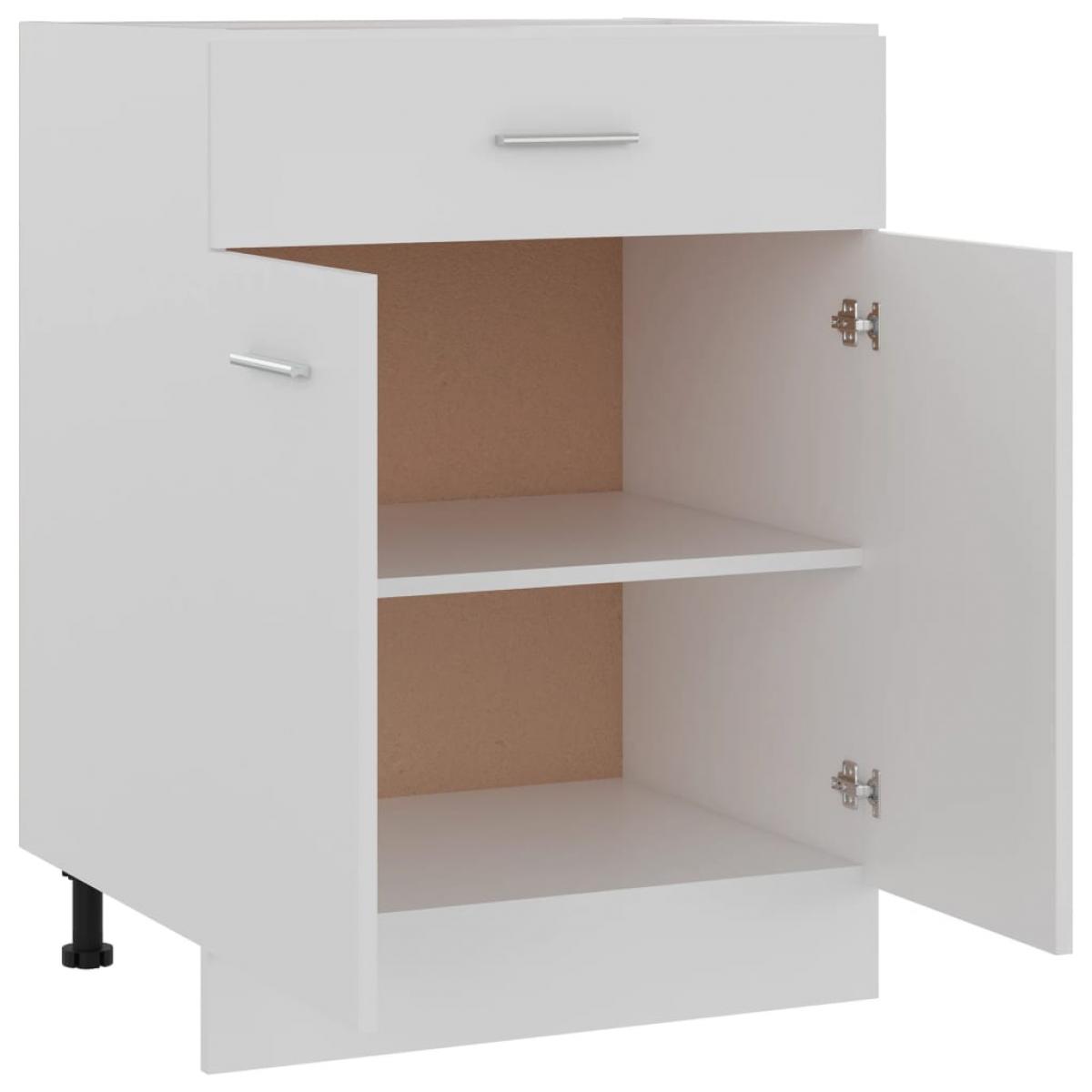 Armario inferior cajón cocina contrachapada blanco 60x46x81,5cm