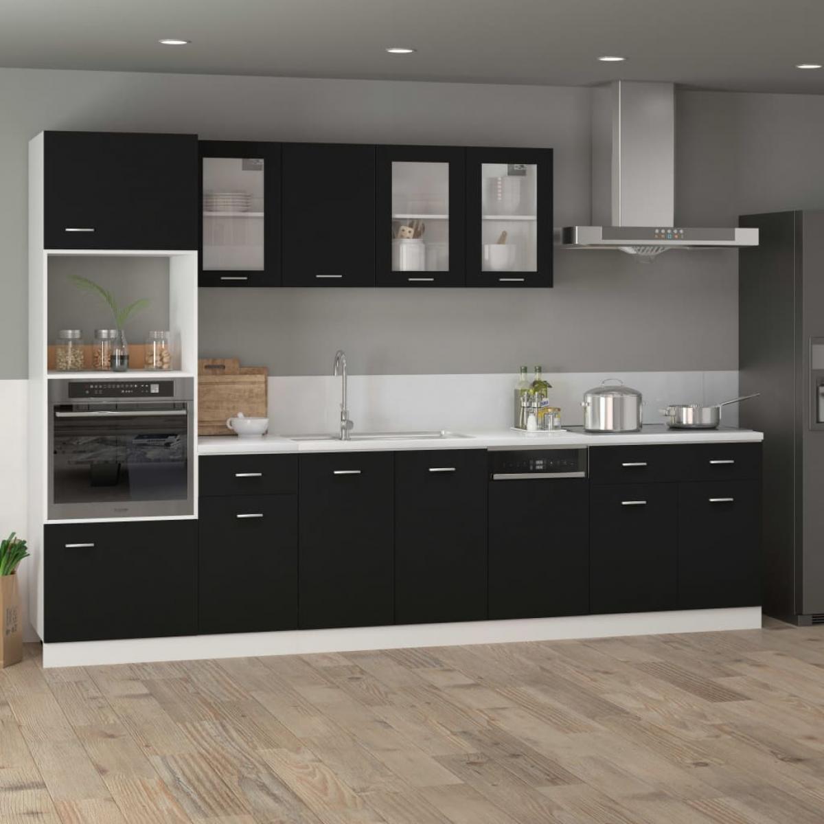 Armario inferior cajón cocina aglomerado negro 80x46x81,5 cm