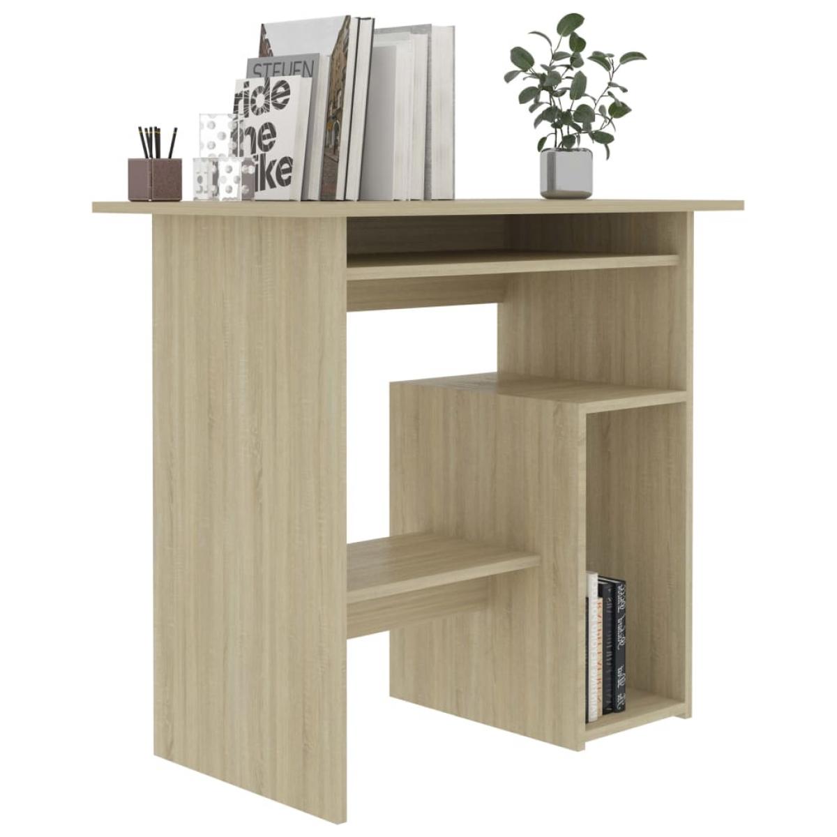 Escritorio madera contrachapada color roble Sonoma 80x45x74 cm