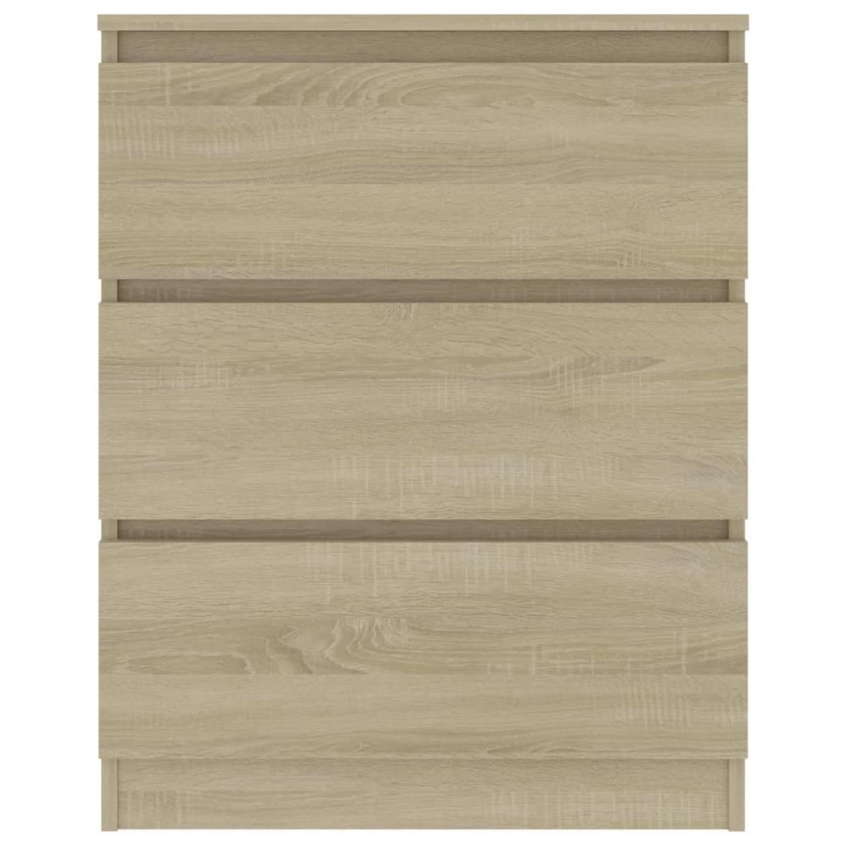 Aparador de madera contrachapada color roble Sonoma 60x35x76 cm