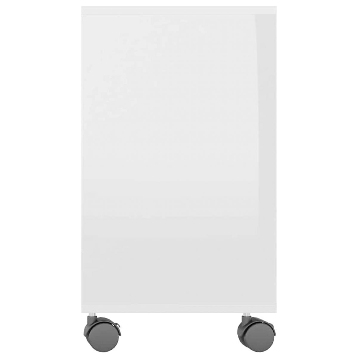 Mesa auxiliar madera contrachapada blanco brillante 70x35x55 cm