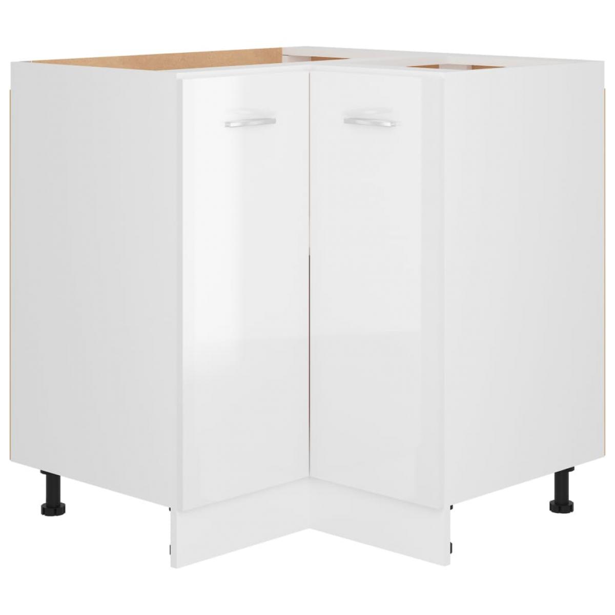 Armario inferior contrachapada blanco brillo 75,5x75,5x80,5 cm