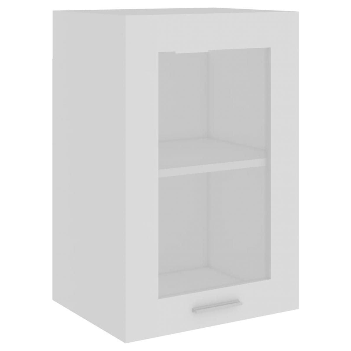 Armario colgante vidrio madera ingeniería blanco 40x31x60 cm