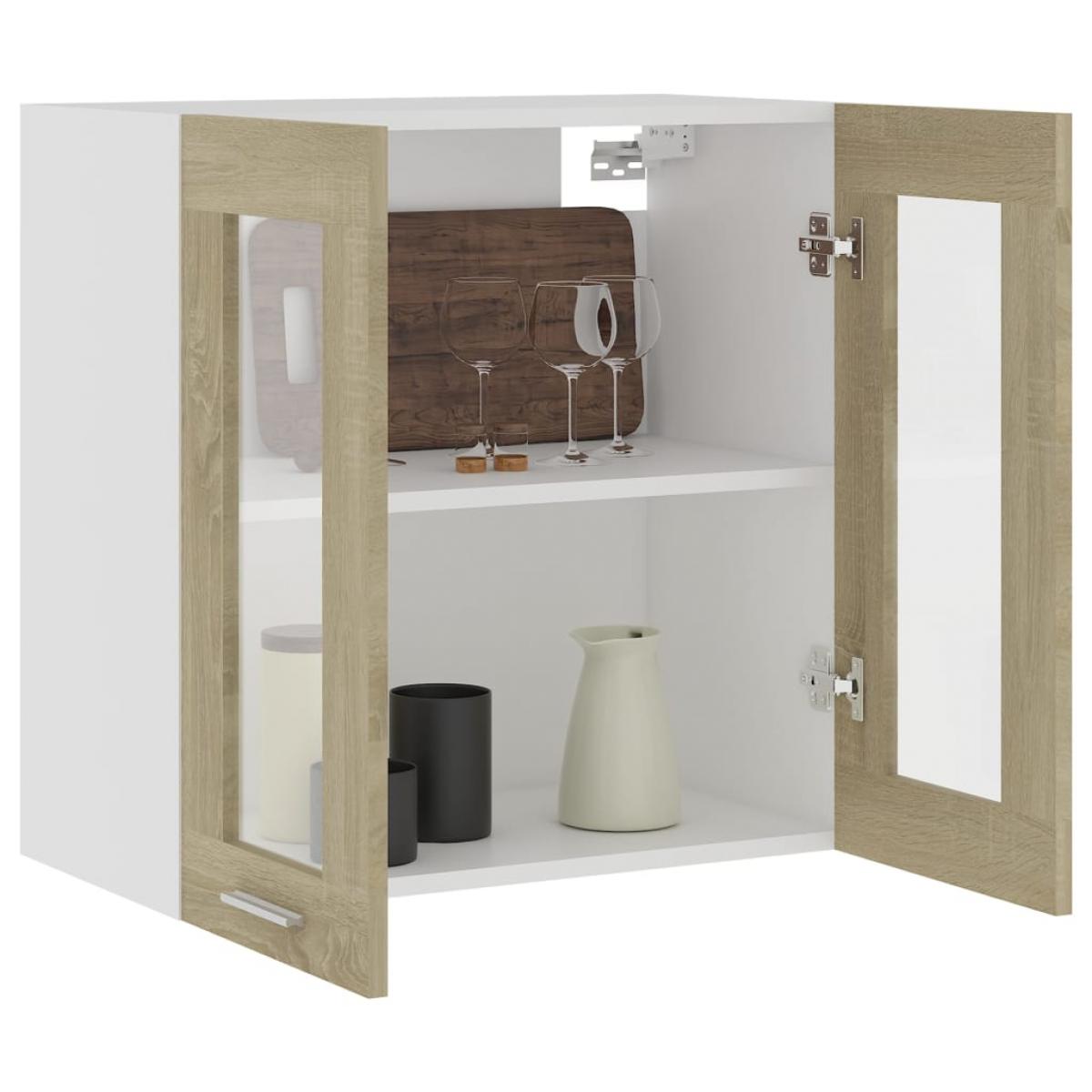 Armario colgante cristal de aglomerado roble sonoma 60x31x60 cm