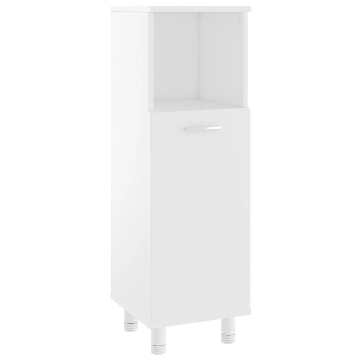 Armario de baño madera contrachapada blanco 30x30x95 cm