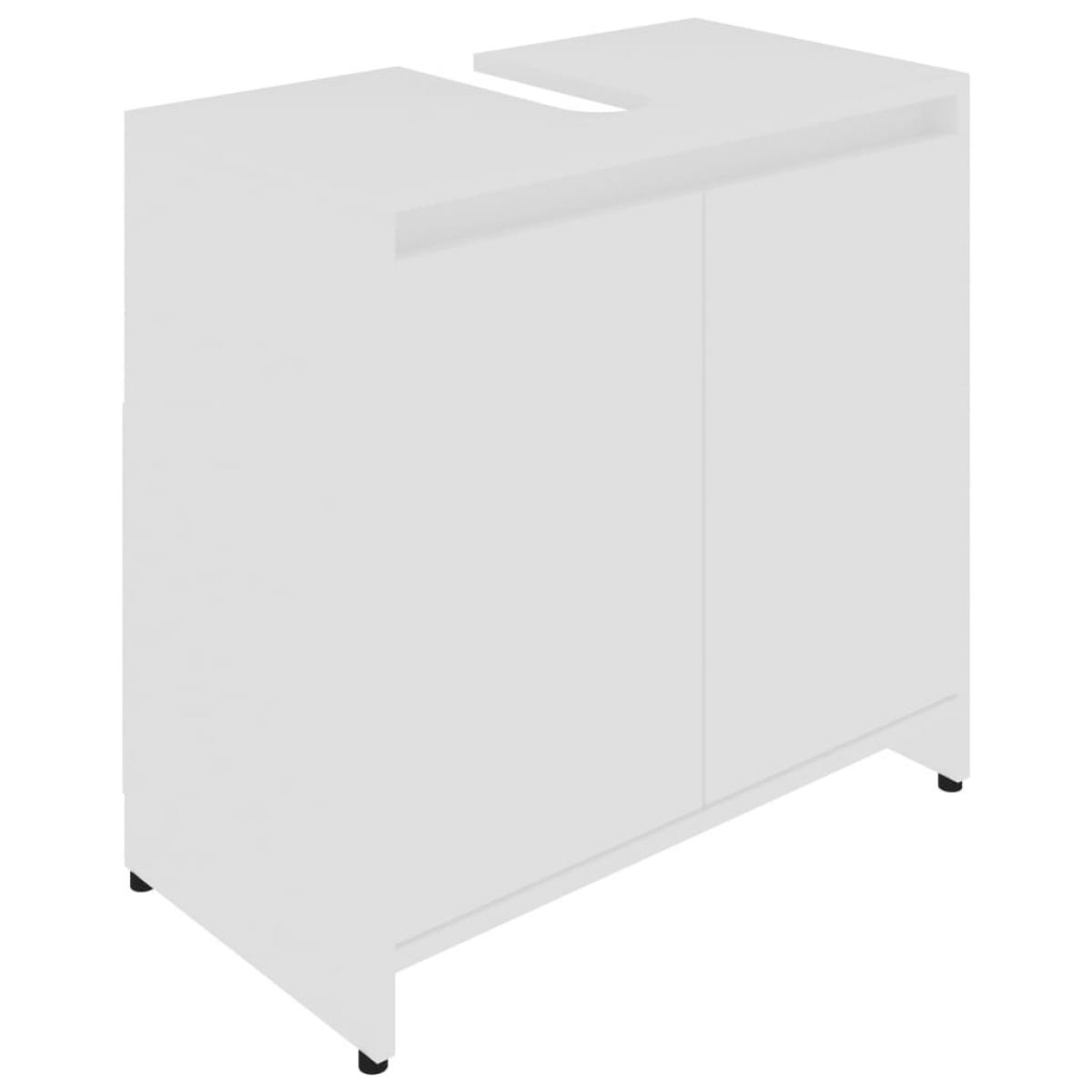 Armario de baño madera contrachapada blanco 60x33x61 cm