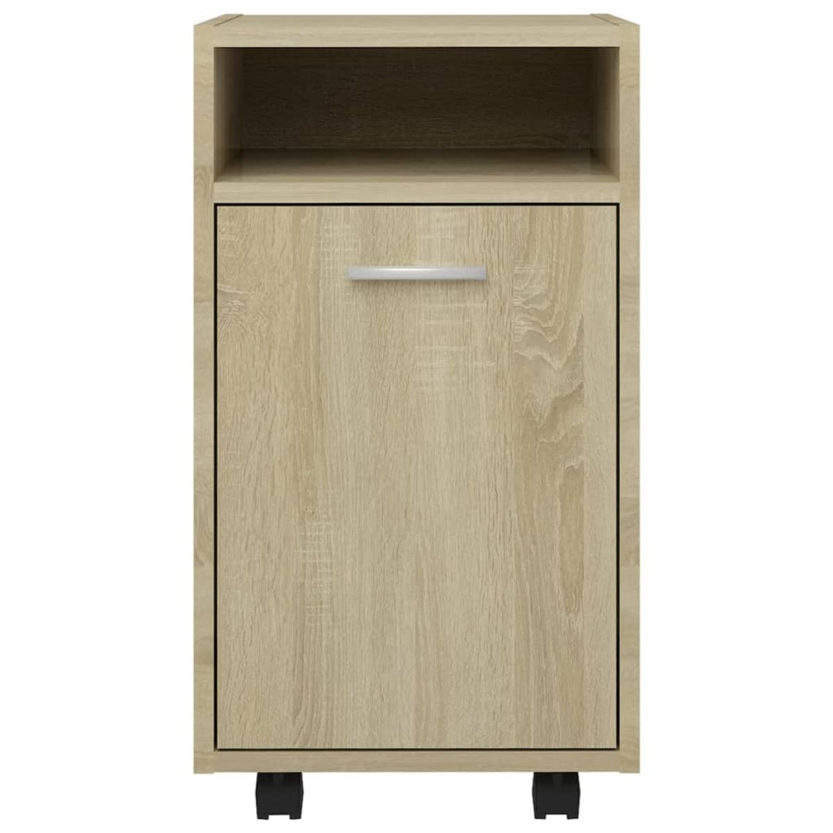 Armario auxiliar ruedas contrachapada color roble 33x38x60 cm