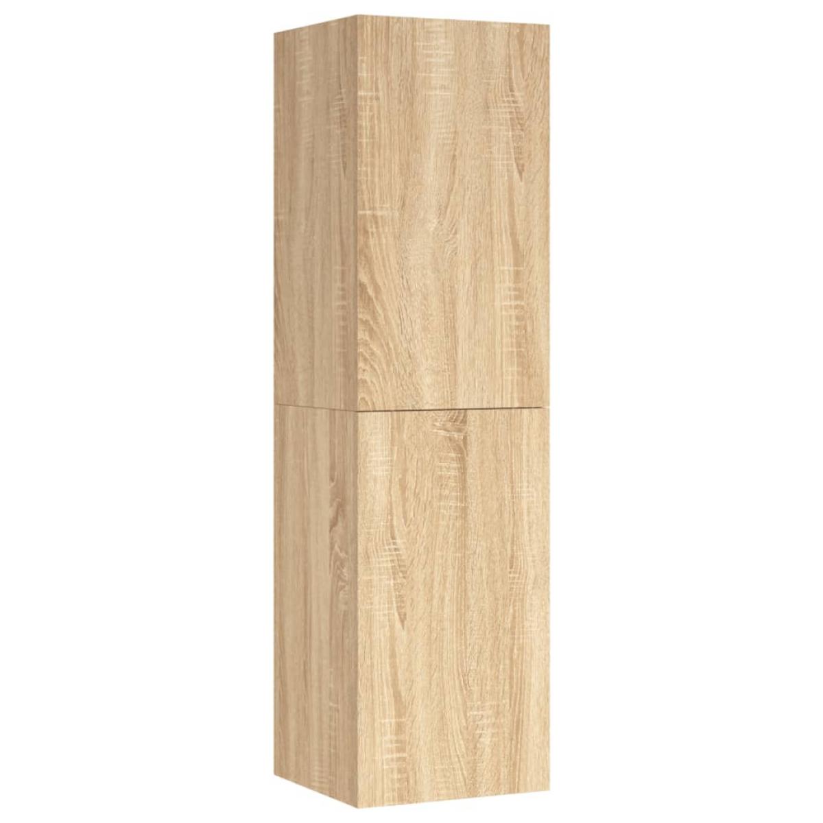 Mueble de TV madera contrachapada color roble 30,5x30x110 cm