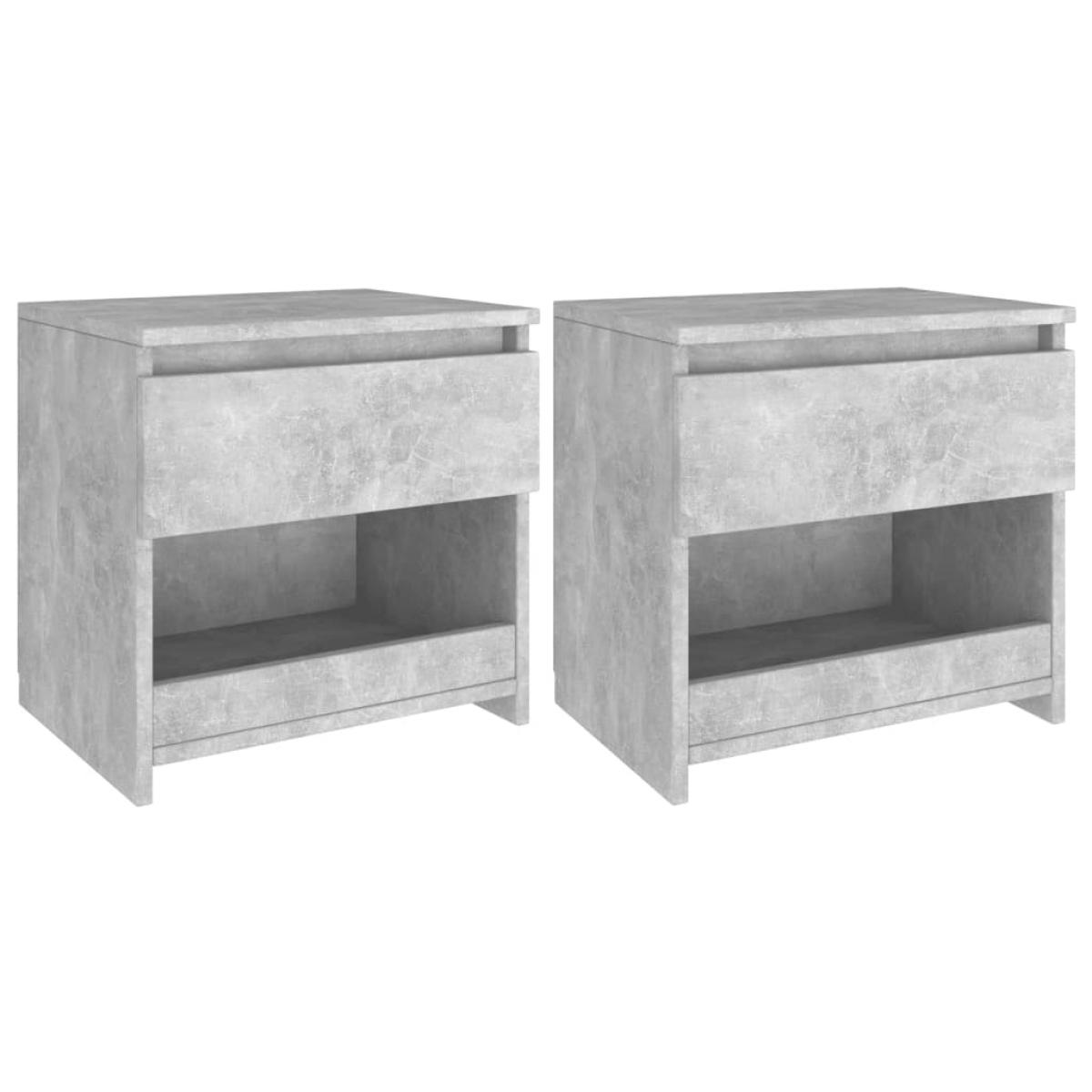 Mesitas de noche 2 uds contrachapada gris hormigón 40x30x39 cm
