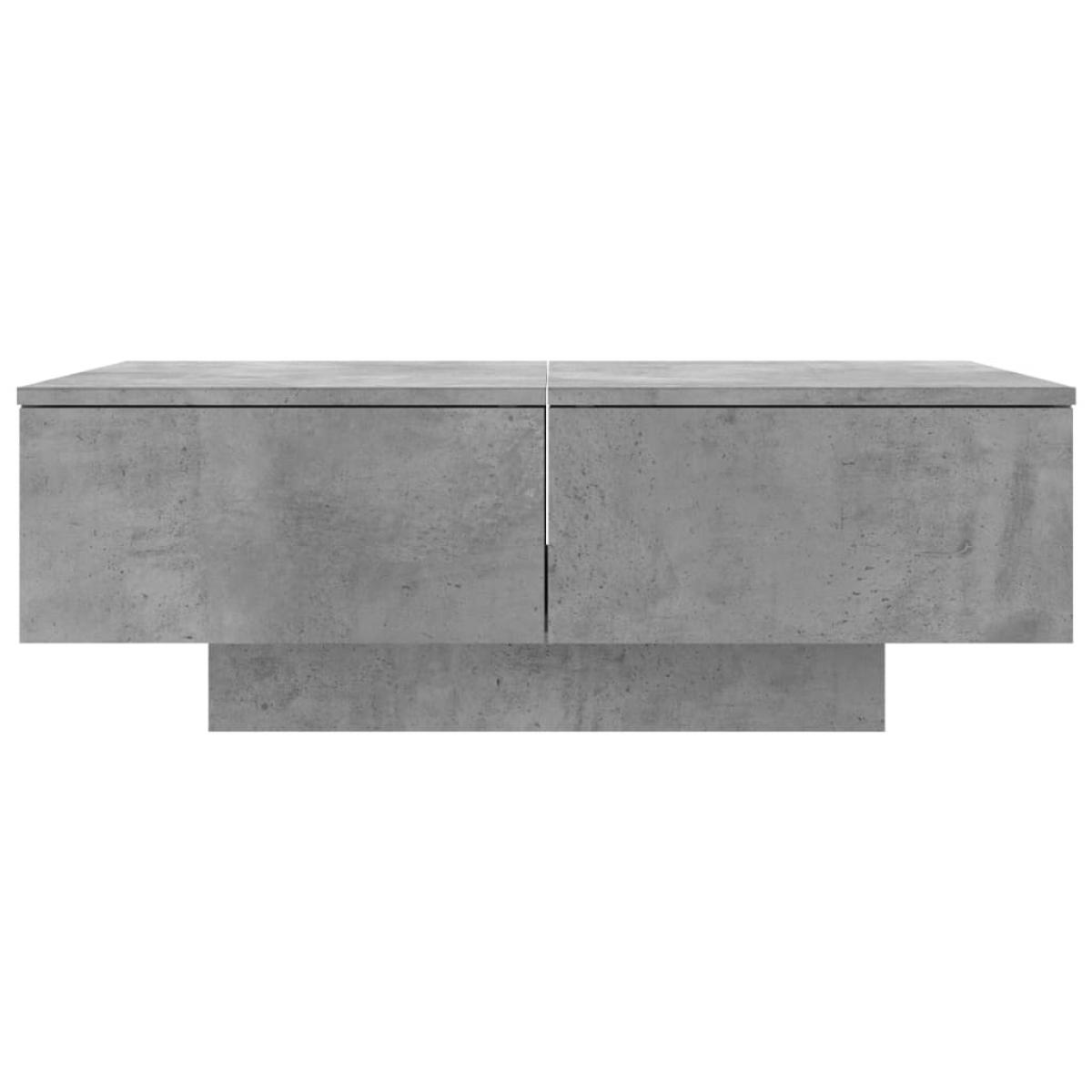 Mesa de centro madera de ingeniería gris hormigón 90x60x31 cm