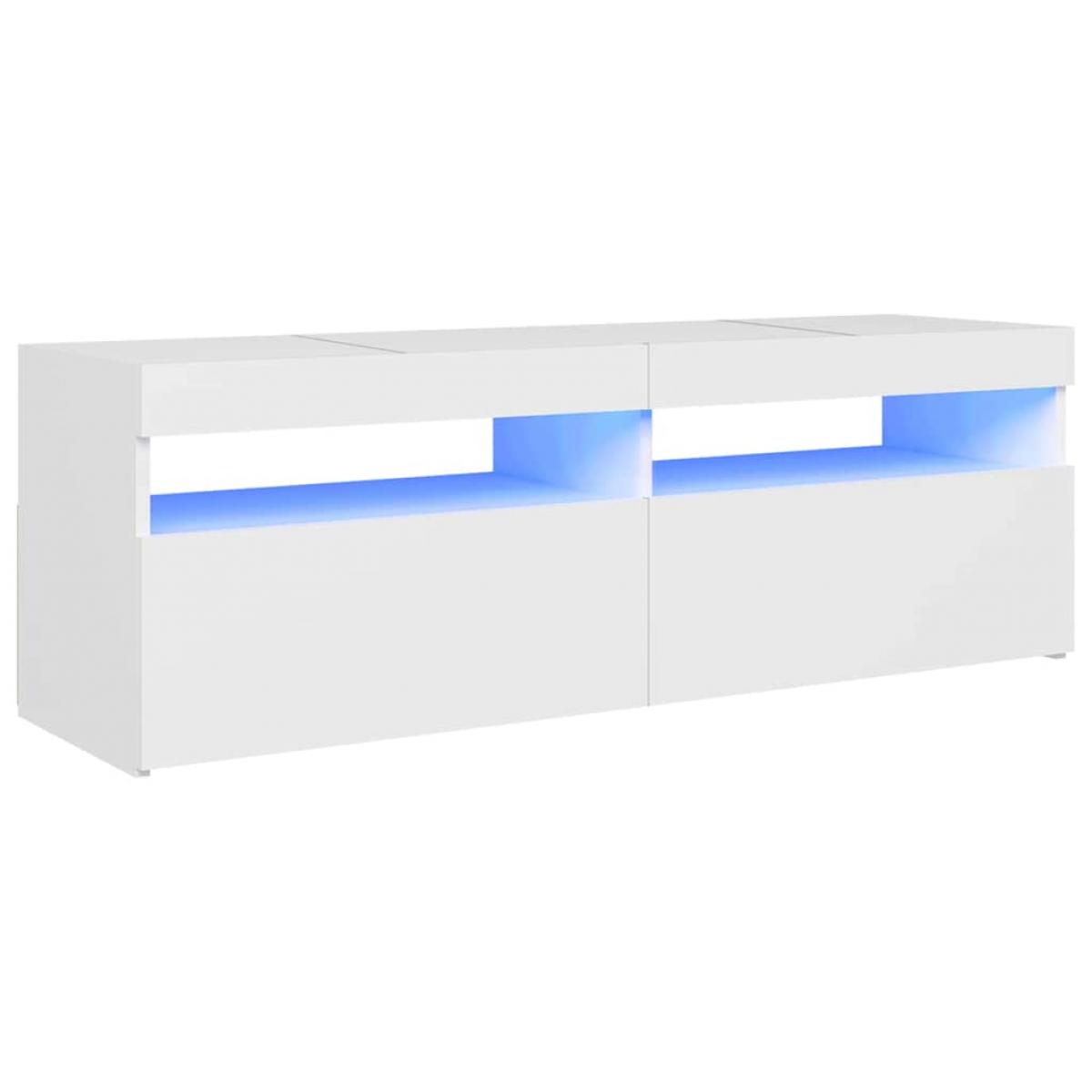 Mueble para TV con luces LED blanco 120x35x40 cm